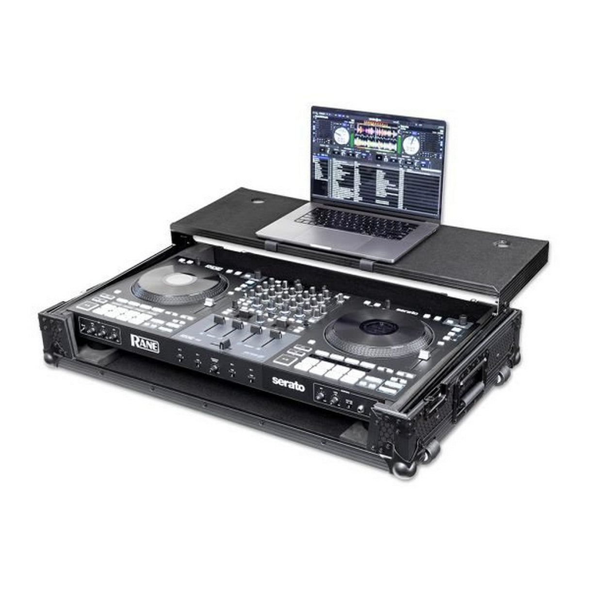Headliner Flight Case for Rane Four with Laptop Platform And Wheels - Black