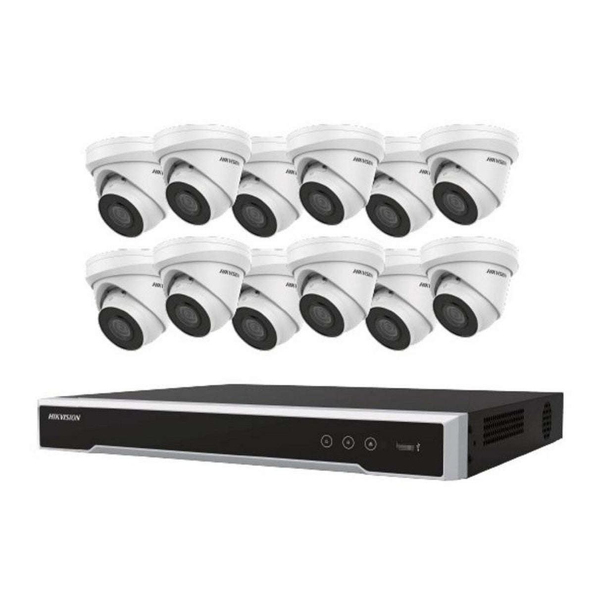 Hikvision EKI-K164T412 Value Express 13-Piece PoE Kit, 16-Channel NVR, 12 x  4MP Cameras, 2.8mm Lens