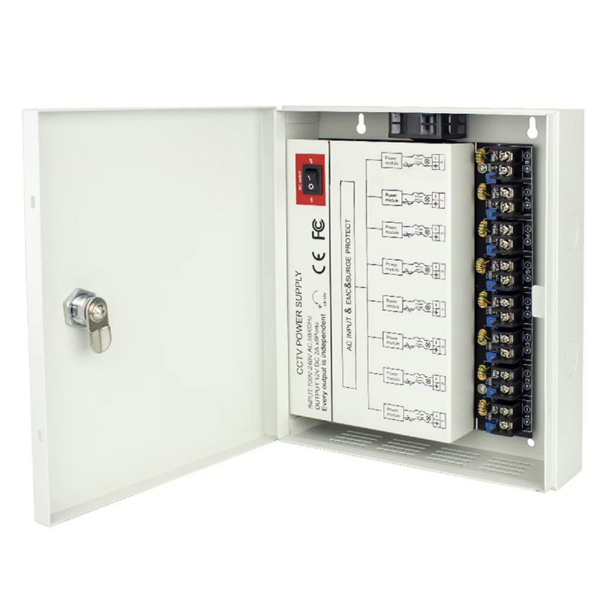 IC Realtime PS-DC16A08HD-4DK 8-Channel 16 Amp DC Power Supply