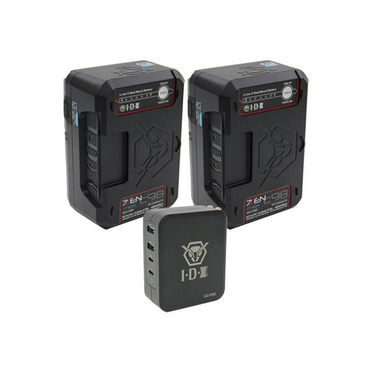 IDX ZEN Travel Bundle 2 2x ZEN-C98G Gold-Mount Battery and PD Charger
