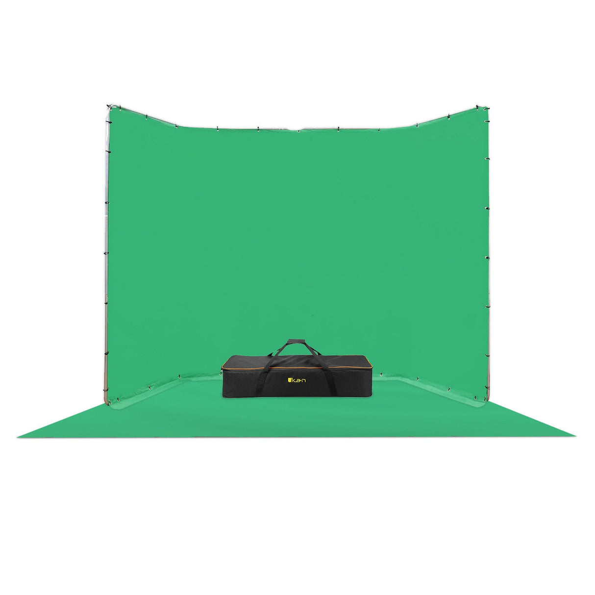 Ikan BD-13F-GRN-F Portable Panoramic Chroma Key Backdrop with Ground Cloth Green
