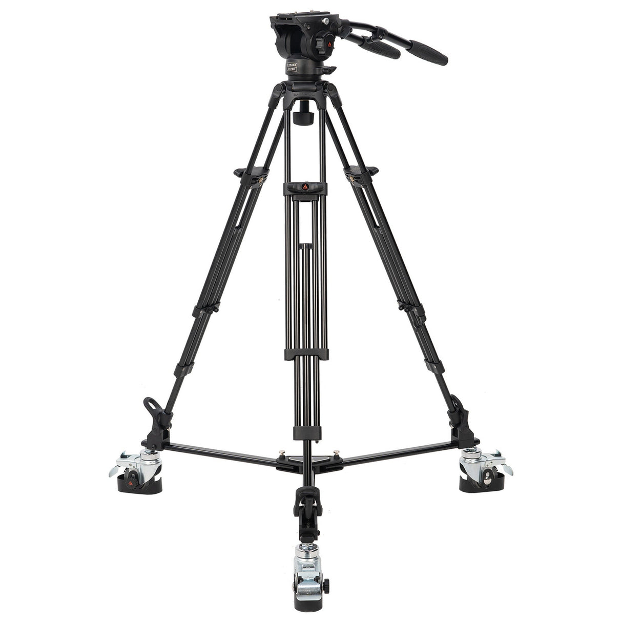 Ikan EG780A2D 2-Stage Aluminum Fluid Head Tripod Kit with Dolly and Adjustable Drag<