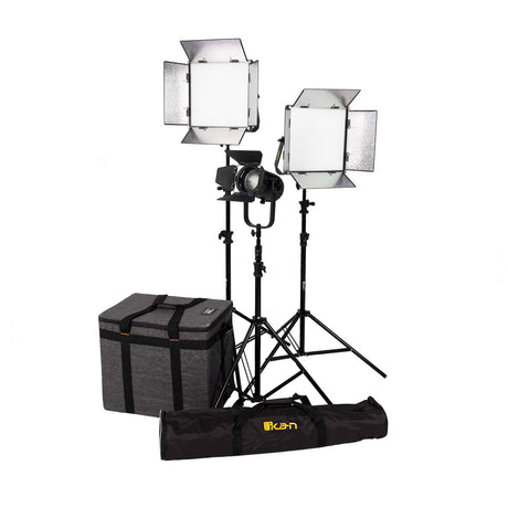 Ikan LB-2F1SV Bi-Color 3-Point Mixed LED Light Kit with Stands/Bags
