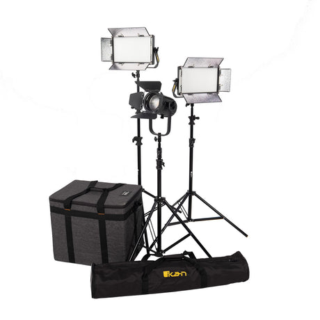 Ikan LB-2H1SV Bi-Color 3-Point Mixed LED Light Kit with Stands/Bags