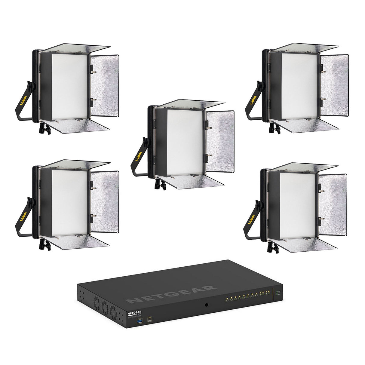 Ikan LBX10-POE-5L-1S Lyra POE 1 x 1 Bi-Color Studio Panel Soft LED Lights with PoE++ Switcher