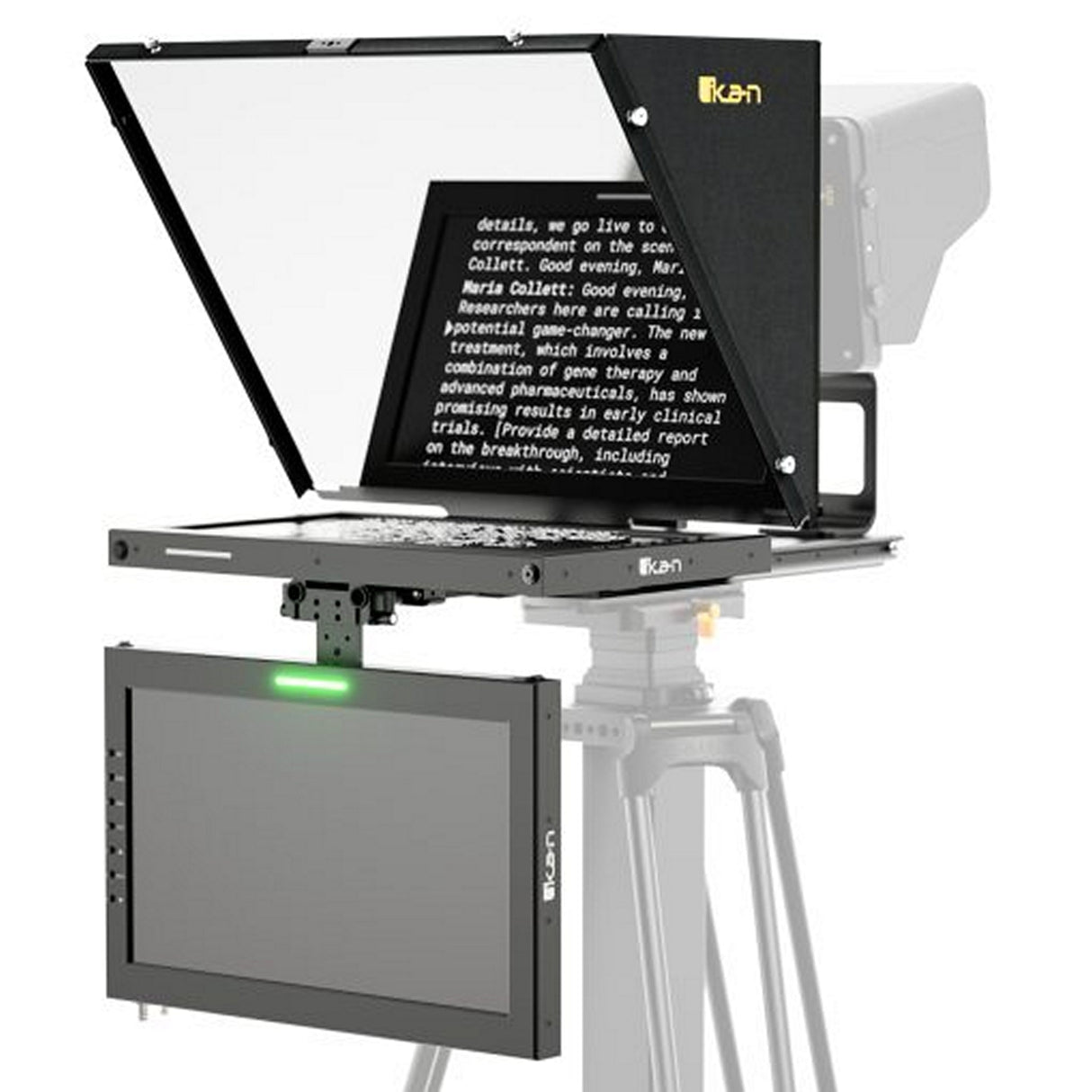 Ikan PT415W-TM 15-inch SDI Teleprompter Pedestal Dolly Turnkey