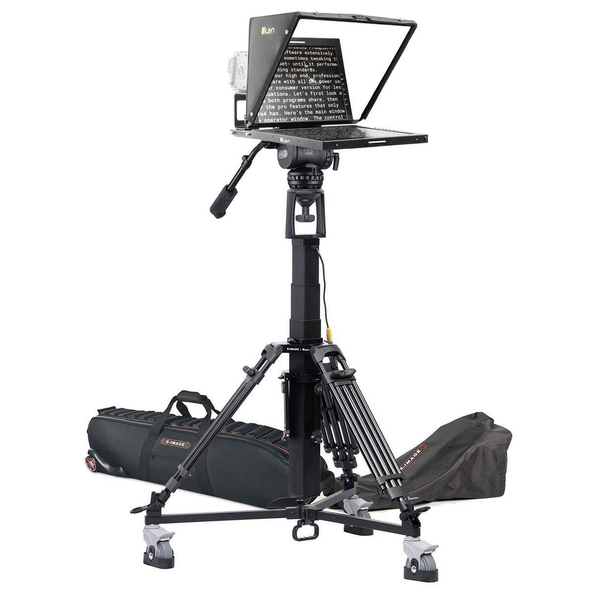 Ikan PT419W-MPEDESTAL 19-Inch Widescreen Teleprompter Motorized Pedestal and Dolly Turnkey