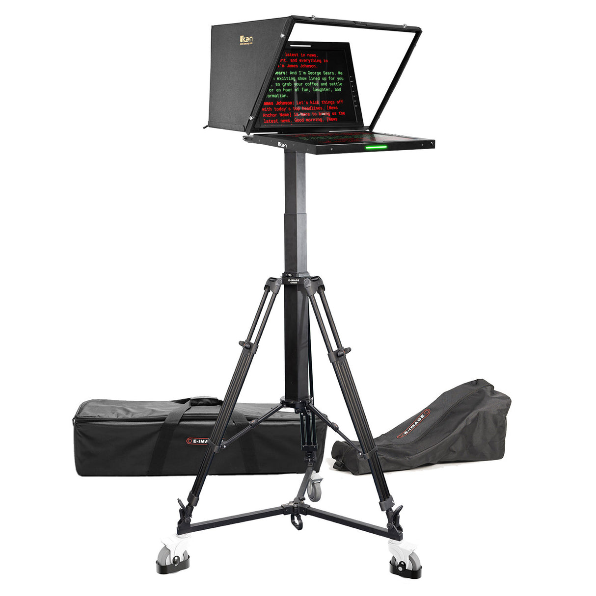 Ikan PT419W-PTZ-MPEDESTAL 19-Inch Widescreen PTZ Teleprompter Motorized Pedestal and Dolly Turnkey
