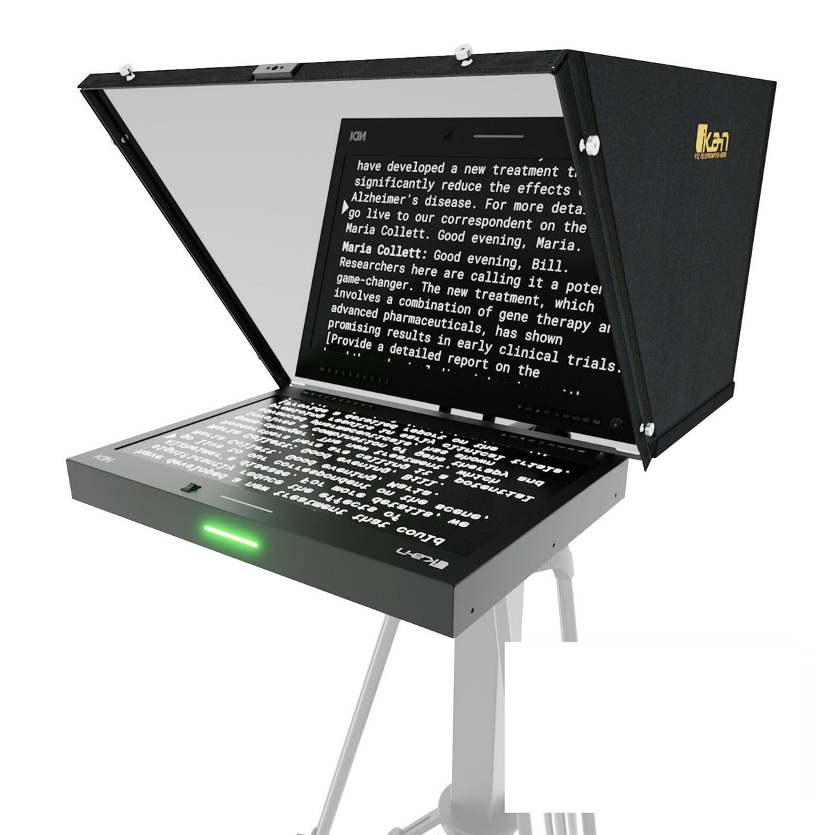 Ikan PT419W-PTZ-NDI Aura 19-Inch POE++ PTZ NDI Teleprompter with Full Encoding/Decoding and IP Tally Light