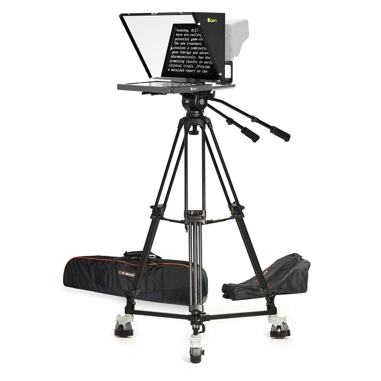 Ikan 15-Inch Teleprompter Tripod and Dolly Turnkey Solution - 15″ Teleprompter, Tripod & Dolly Turnkey