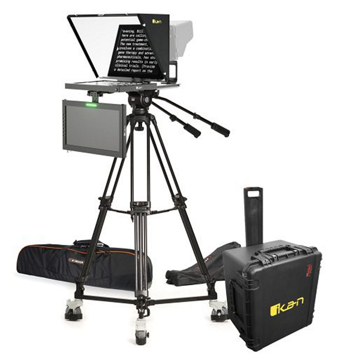 Ikan PT4500S-TM-TK-V3-TRIPOD 15-inch SDI Teleprompter with SDI Talent Monitor Kit