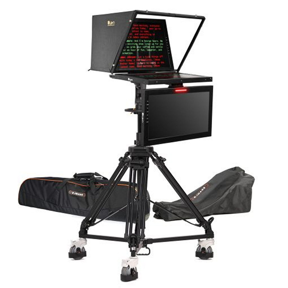 Ikan PT4900-PTZ-TM-V2-PEDESTAL 15-inch Dual-Monitor Teleprompter (Script & Talent)