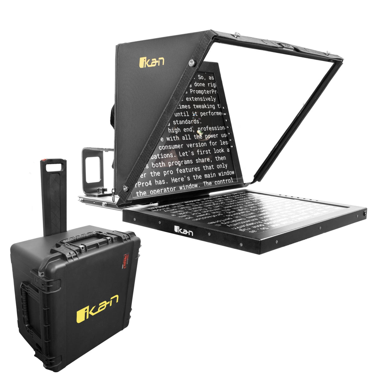 Ikan PT4900 V2 Professional 19-Inch High Bright Beam Splitter Teleprompter - SDI Teleprompter with Travel Kit