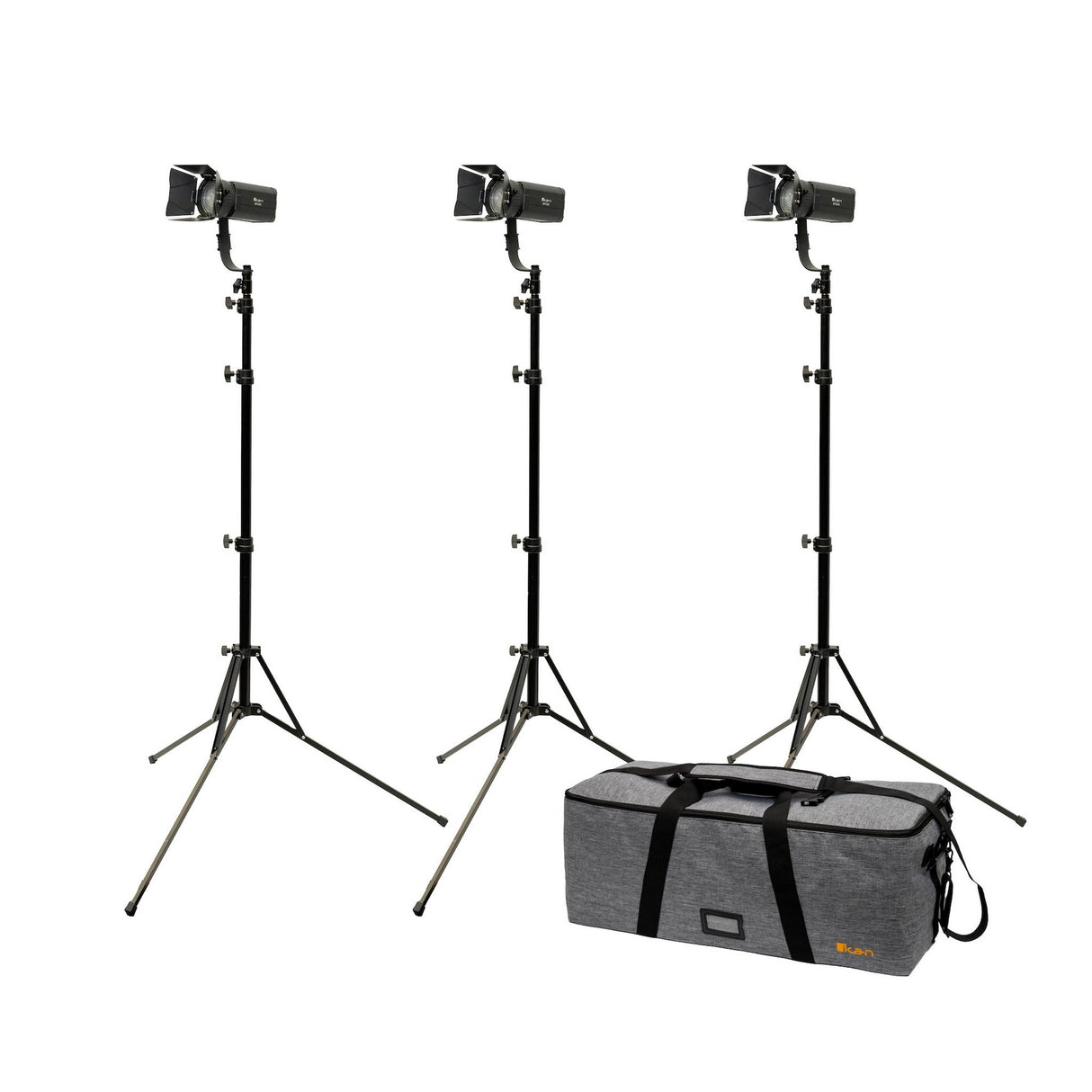 Ikan SFB65-3PT-KIT Stryder 3-Point Bi-Color 2800K-6500K 65W LED Fresnel Light with DMX