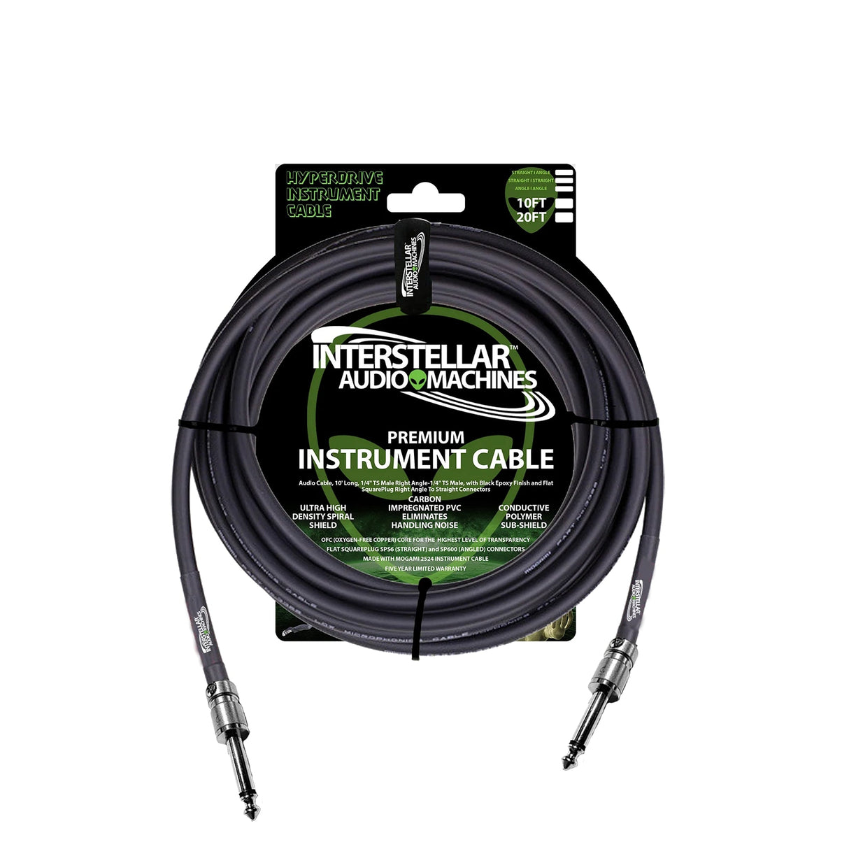 Interstellar Audio Machines Hyperdrive Premium Instrument Cable - 10-Feet / Straight to Straight