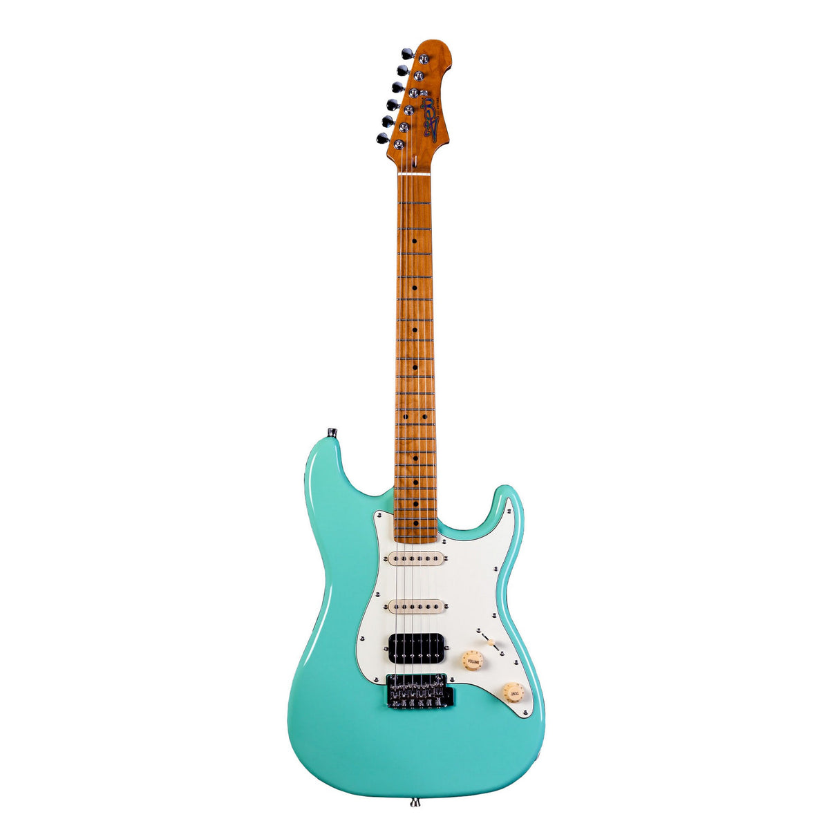 Jet Guitars JS-400 SFG HSS Basswood Body Electric Guitar with Roasted Maple Neck, Seafoam Green