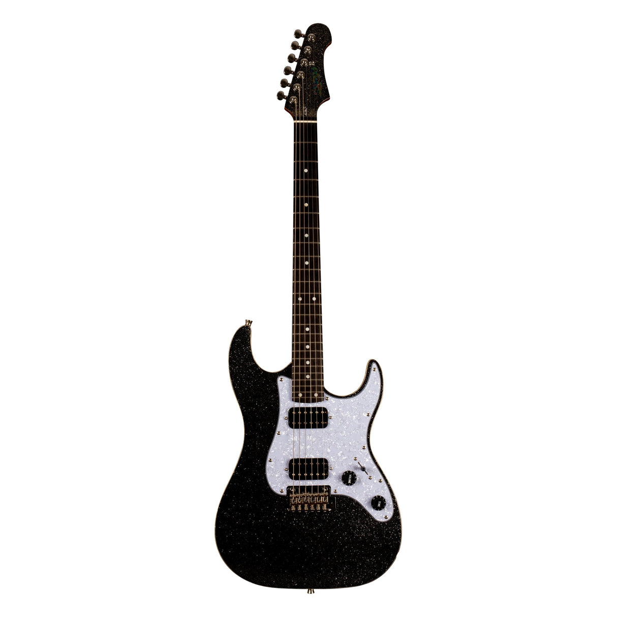JET Guitars JS-500 Canadian Maple Basswood Electric Guitar with HH Alnico Pickup - Black Sparkle - guitar