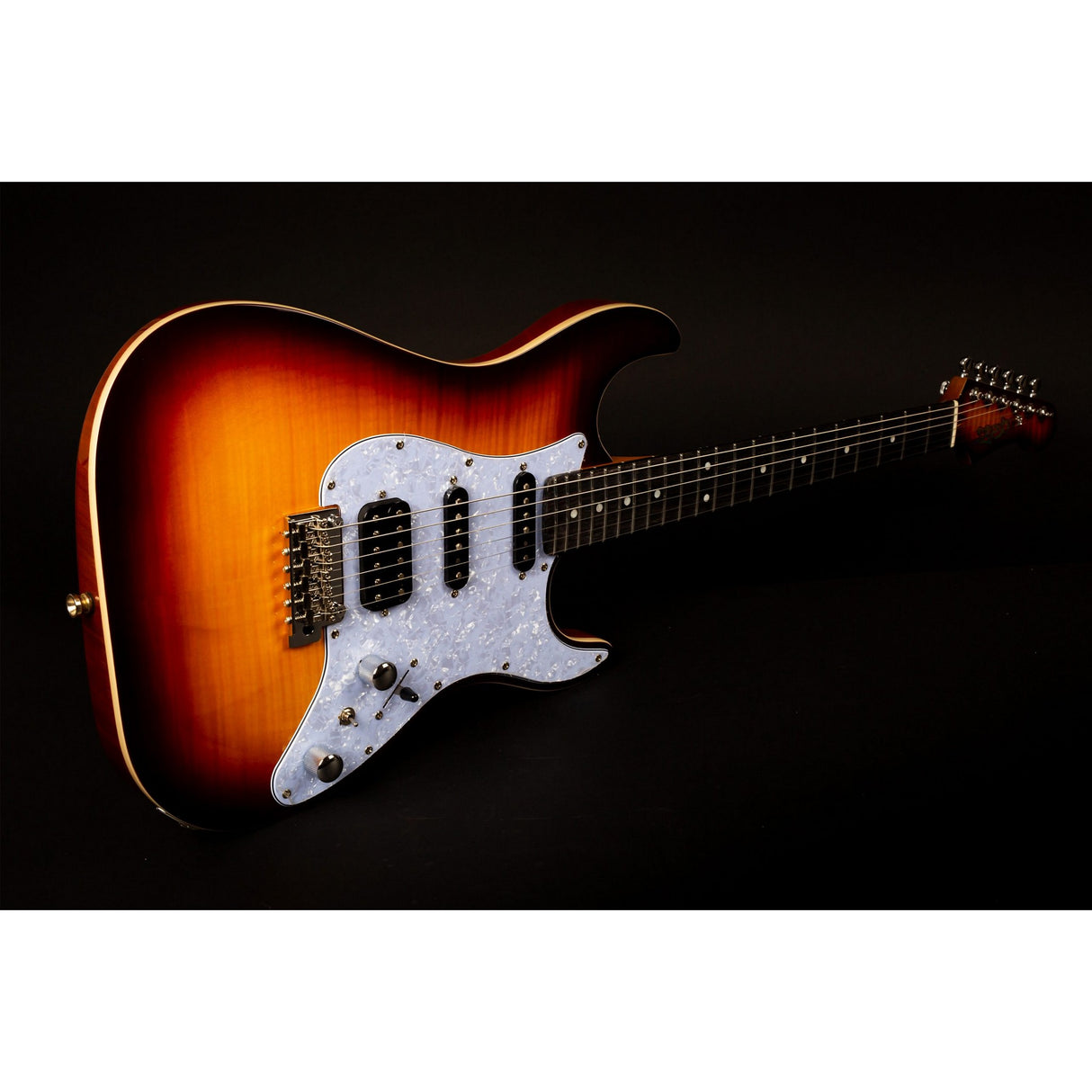 Jet Guitars JS 600 BS HSS Mahogany Body Electric Guitar with Flamed Top, Mixed Ebony Fretboard