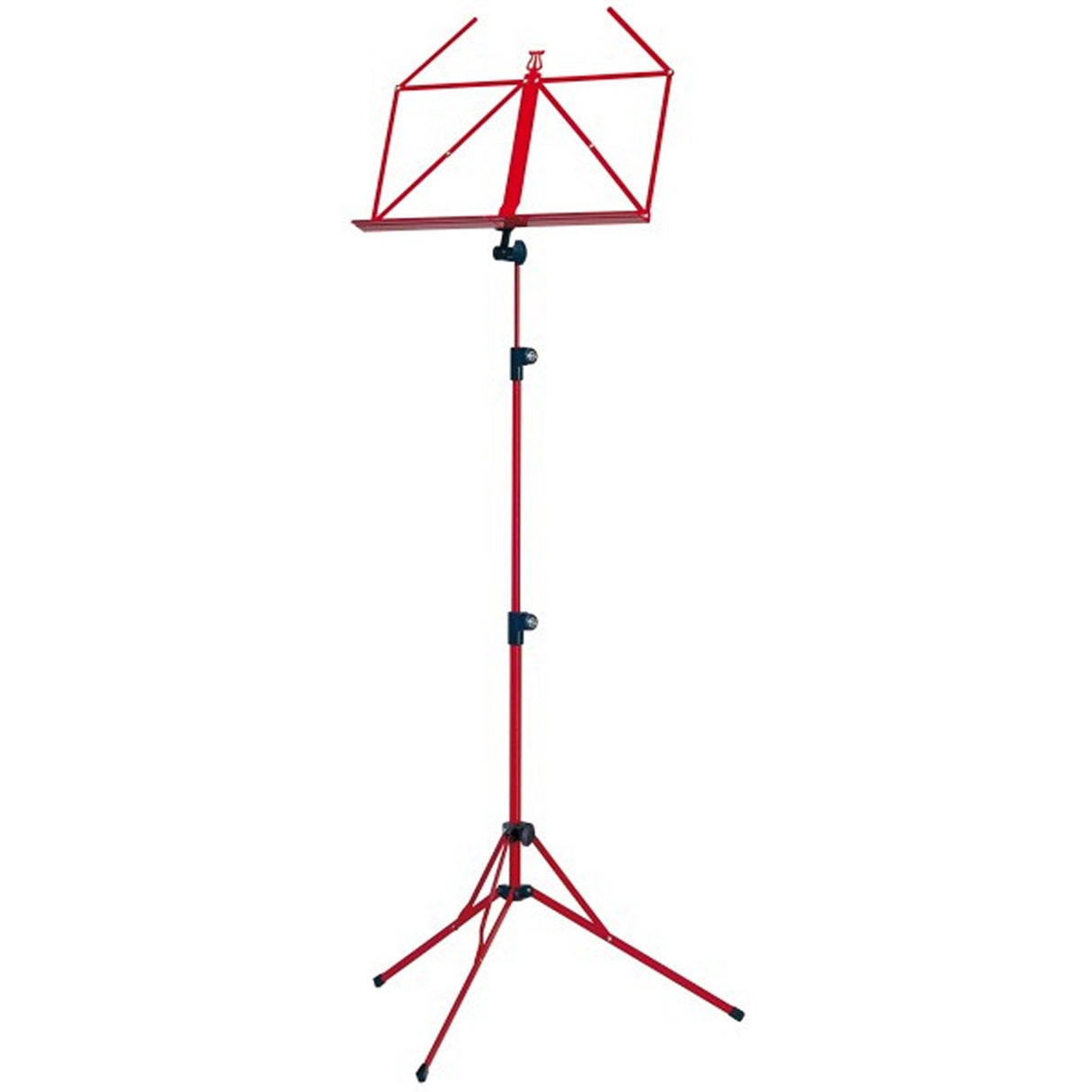 K&M 100/5 Foldable 3-Piece Telescopic Music Stand - Red