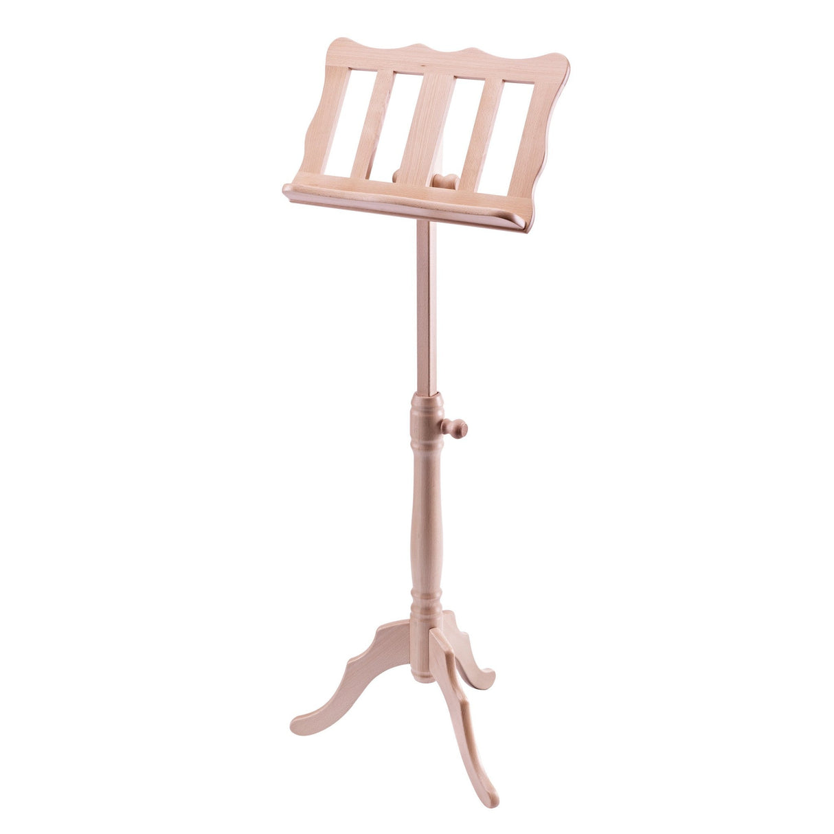 K&M Curved Baroque Wooden Music Stand - Walnut