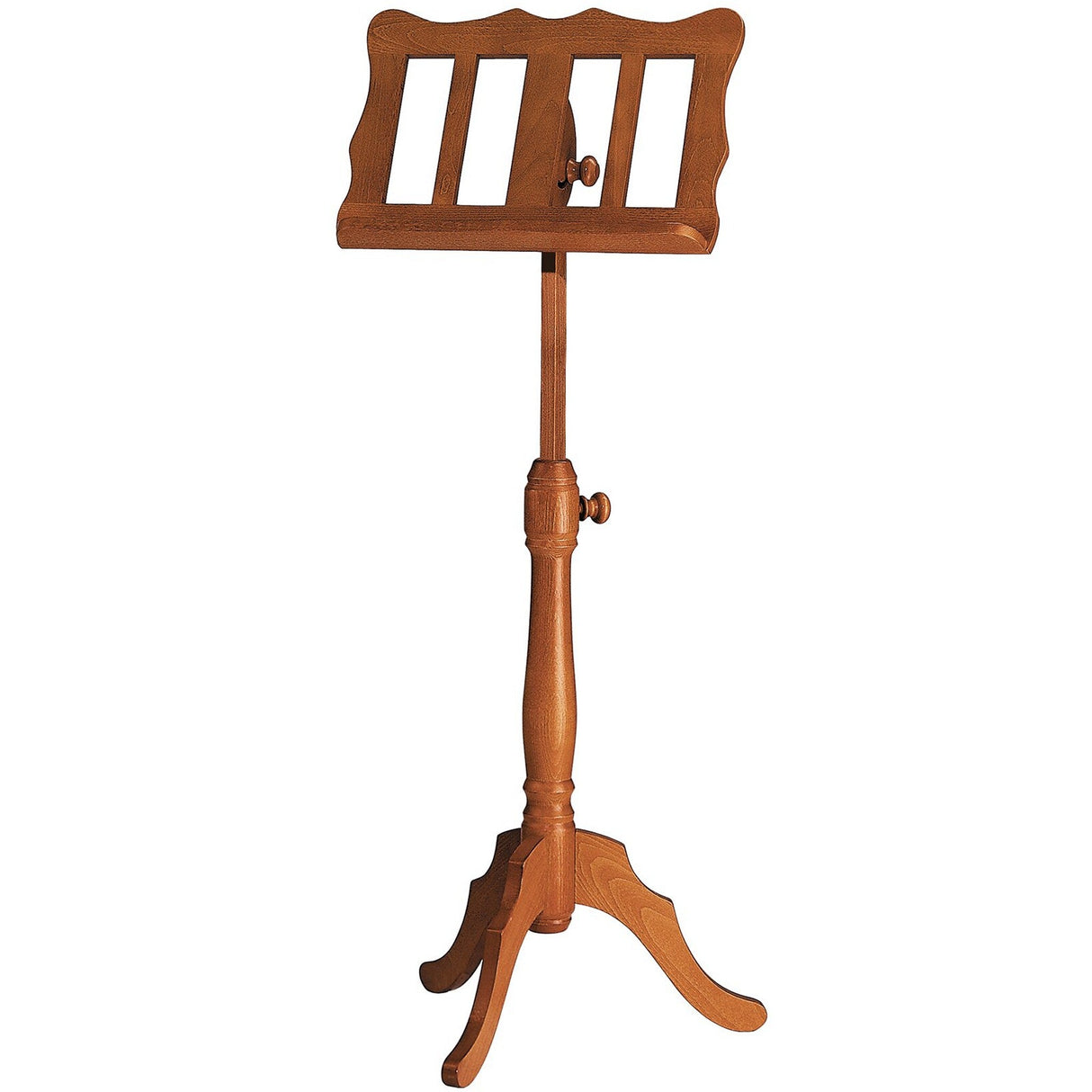 K&M Curved Baroque Wooden Music Stand - Cherrywood