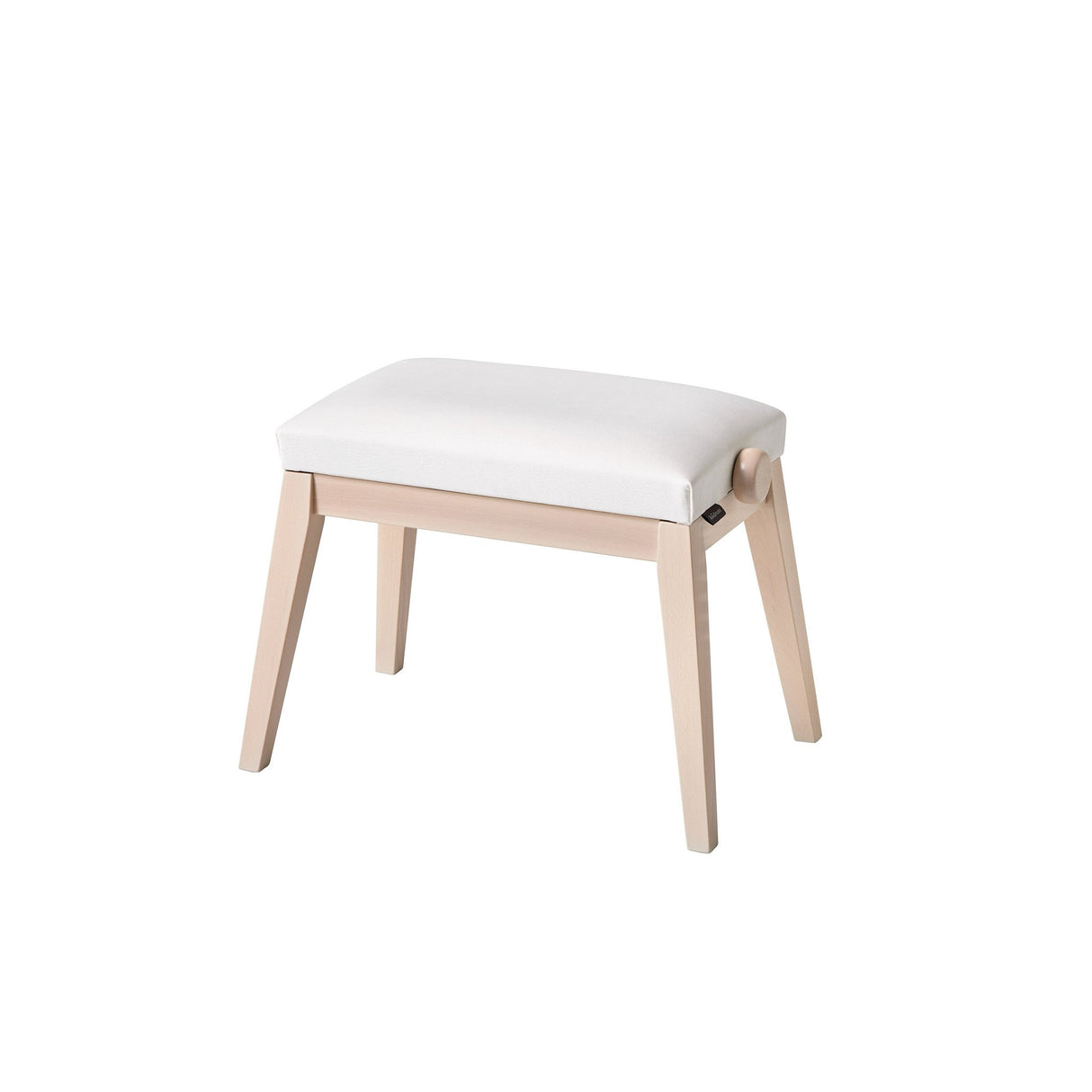 K&M 13946 Piano Bench - Bench Ash Color, Seat White Velvet