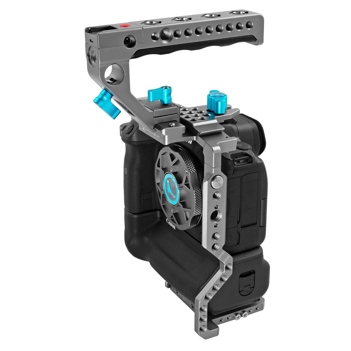 Kondor Blue Canon R5/R6 Battery Grip Cage with Top Handle - Gray