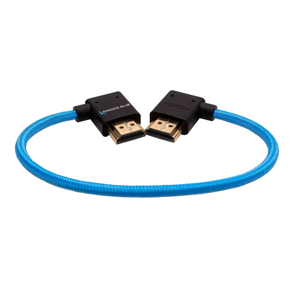 Kondor Blue 12-Inch Right Angle to Left Angle Full HDMI Straight Cable - Blue