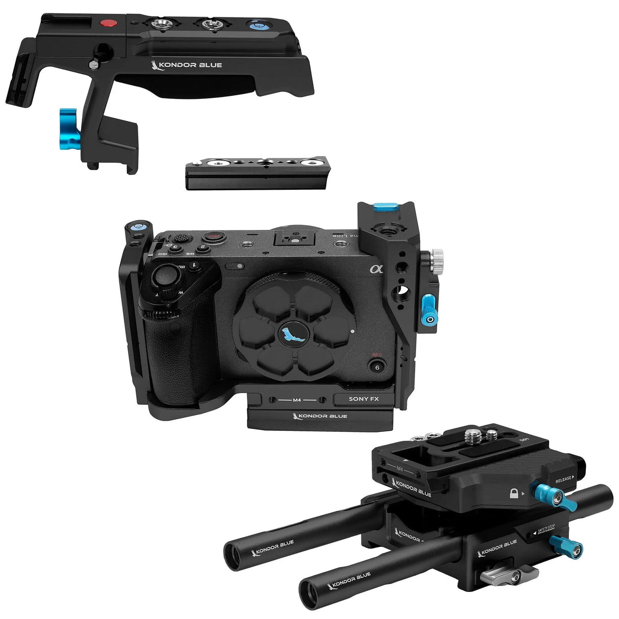 Kondor Blue Base Rig MKII Camera Cage for Sony FX3/FX30 - Raven Black