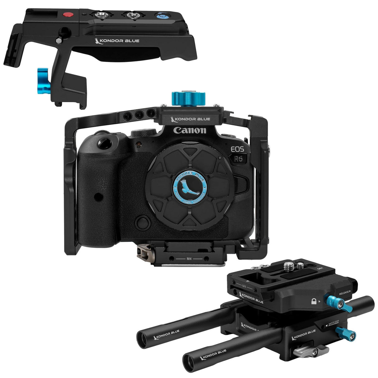 Kondor Blue Canon R5 Arca Base Rig MKII with R5/R6/R Cage - Raven Black