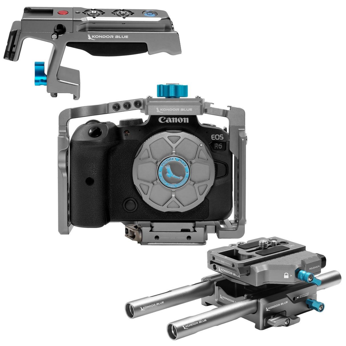 Kondor Blue Canon R5 Arca Base Rig MKII with R5/R6/R Cage - Space Gray