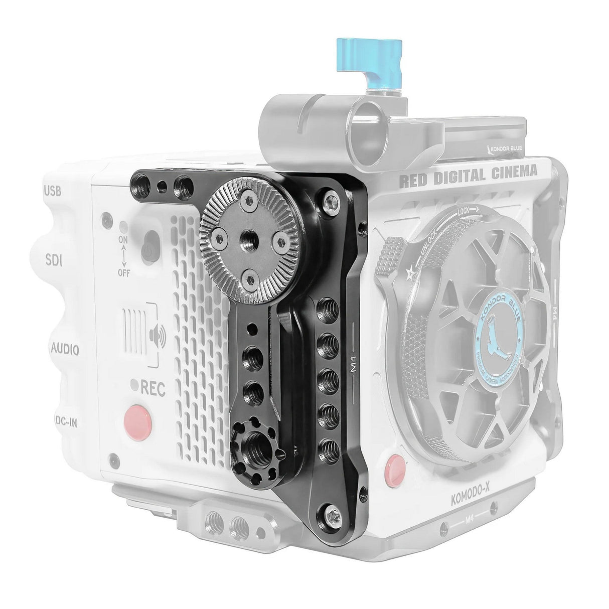 Kondor Blue RED Komodo X Right Side Plate - Space Gray