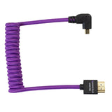 Kondor Blue Gerald Undone MK2 Full HDMI to Left Angle Micro HDMI Cable 12-24-Inch Coiled, Purple, Left Angle, Sony/Fuji