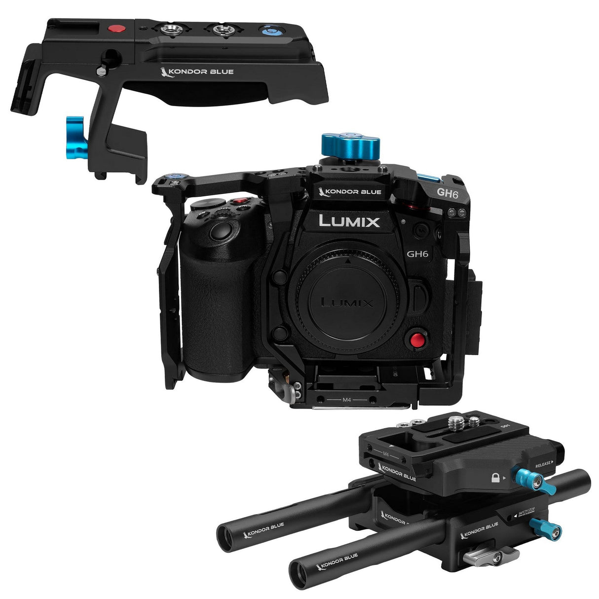Kondor Blue Panasonic LUMIX GH7/GH6 Cage Base Rig MKII - Raven Black