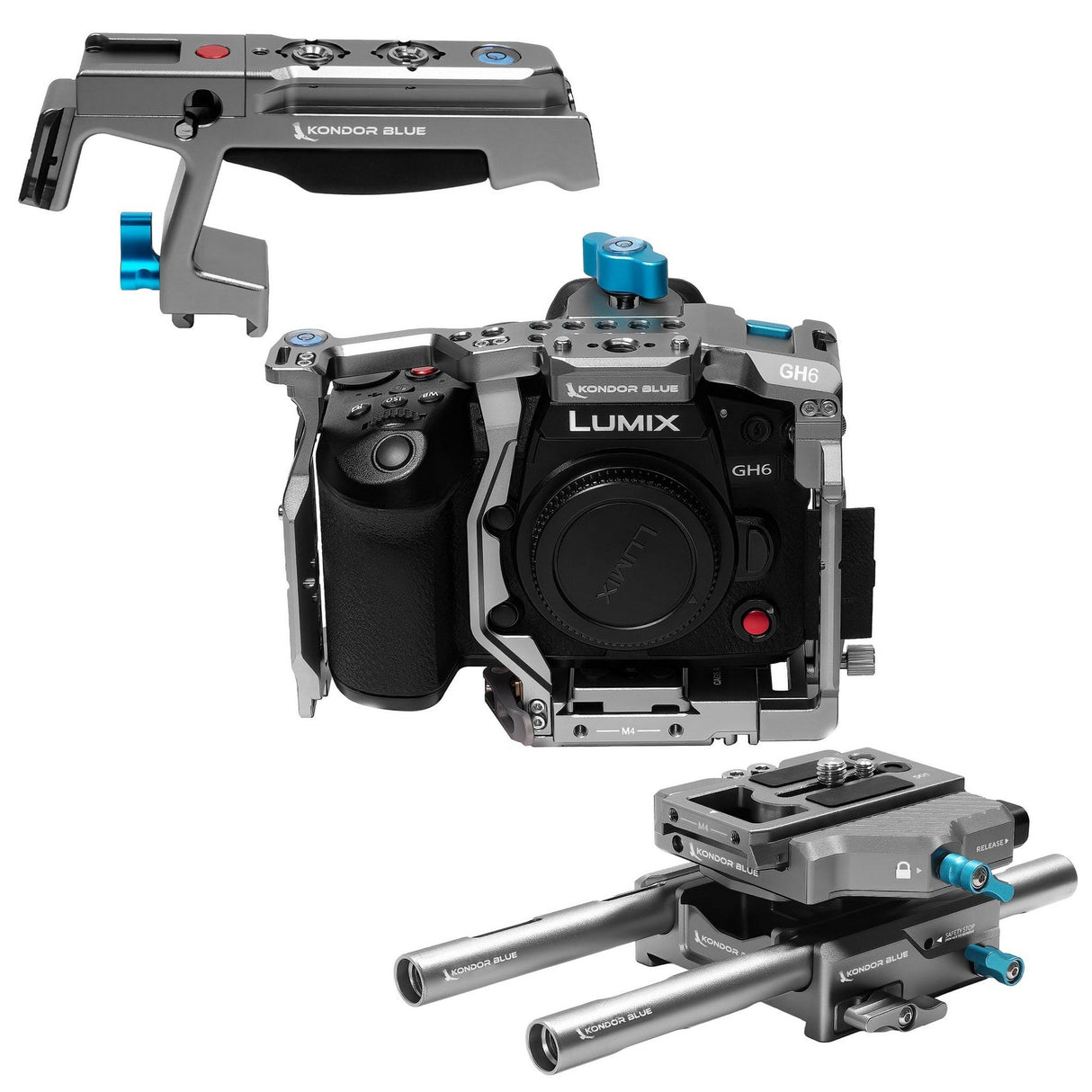 Kondor Blue Panasonic LUMIX GH7/GH6 Cage Base Rig MKII - Space Gray
