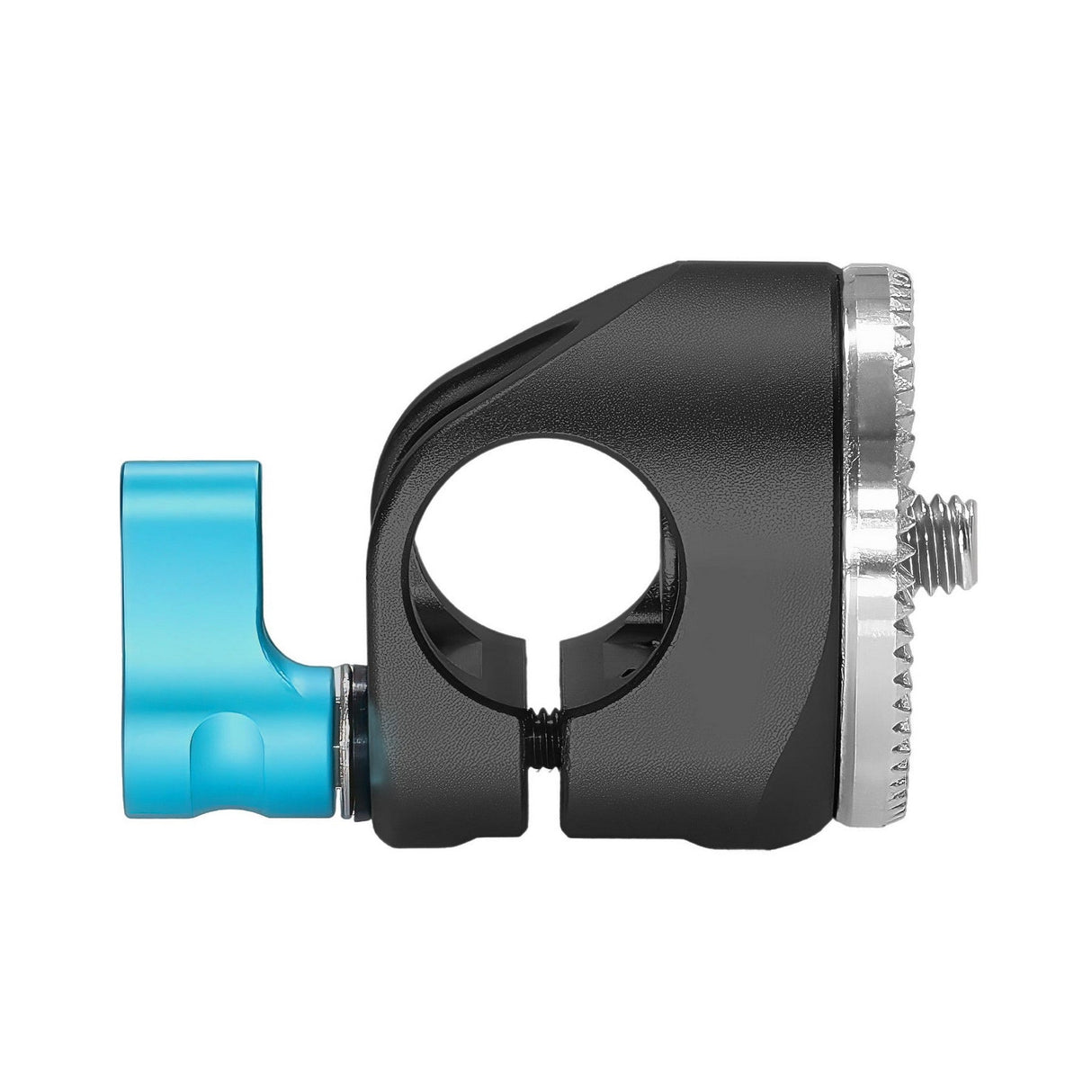 Kondor Blue Rosette to Straight Angle Rod Clamp - Raven Black