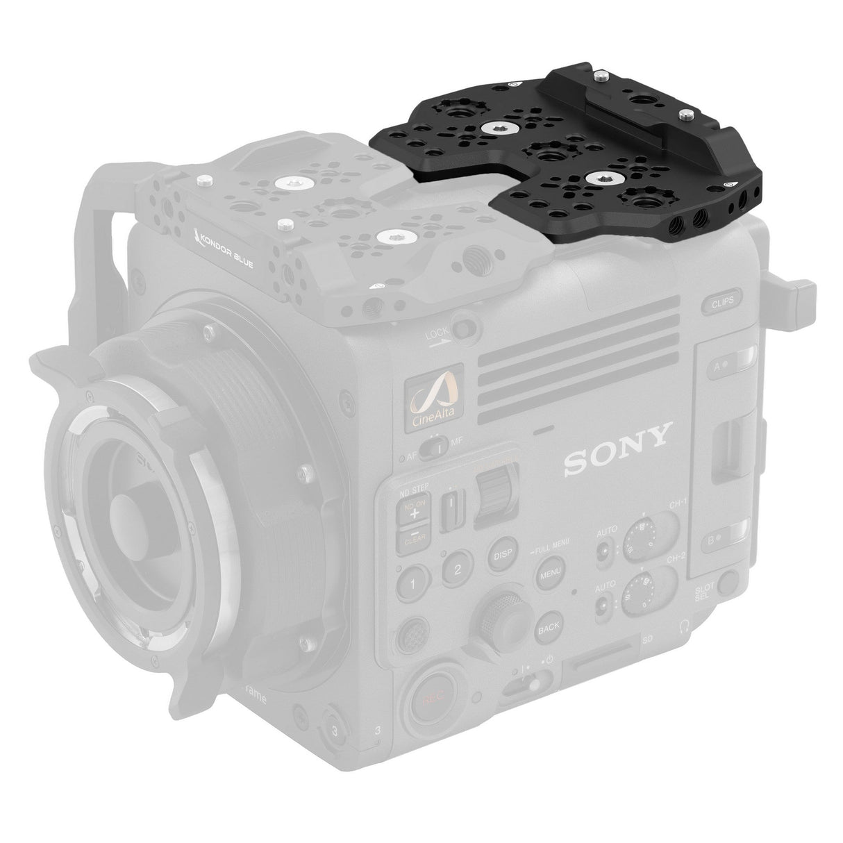 Kondor Blue Cage Part for Sony Burano Cage System - Half-Top Plate / Raven Black