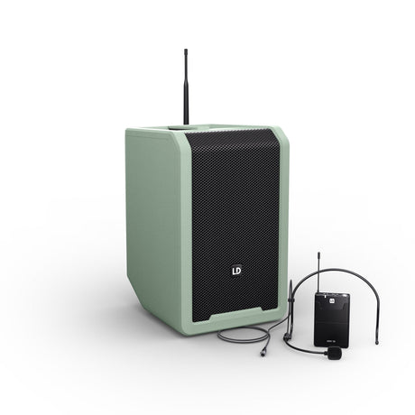 LD Systems ANNY 8 BPH B4.7 Portable Battery-Powered Bluetooth PA Loudspeaker with Headset Microphone - Green