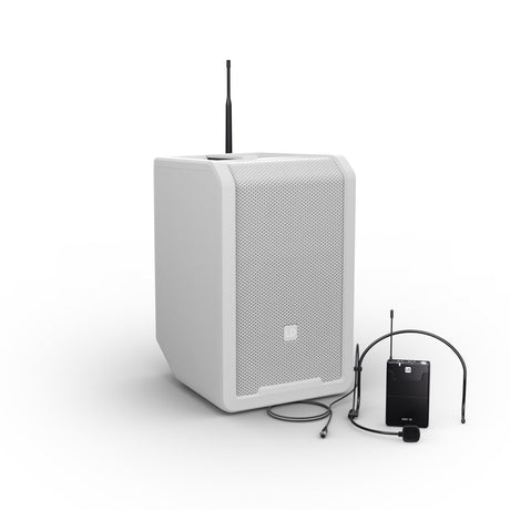 LD Systems ANNY 8 BPH B4.7 Portable Battery-Powered Bluetooth PA Loudspeaker with Headset Microphone - White