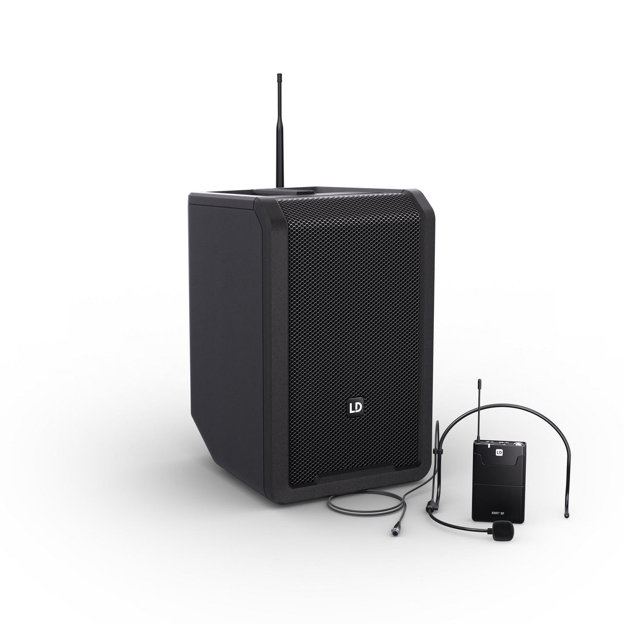 LD Systems ANNY 8 BPH B4.7 Portable Battery-Powered Bluetooth PA Loudspeaker with Headset Microphone - Black