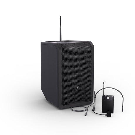 LD Systems ANNY 8 BPH B4.7 Portable Battery-Powered Bluetooth PA Loudspeaker with Headset Microphone - Black