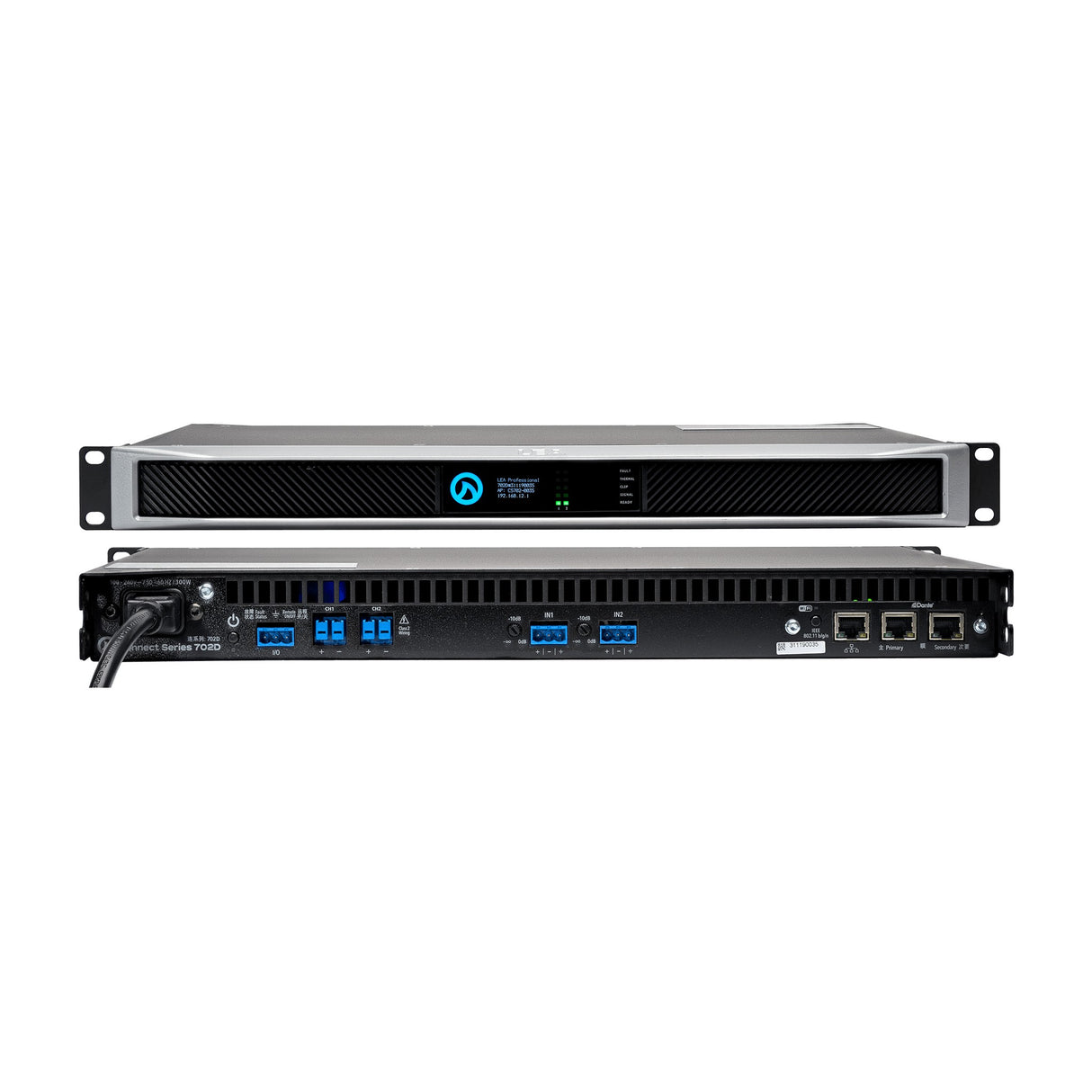LEA Professional Connect 702D 2-Channel 700W Power Amplifier with Dante