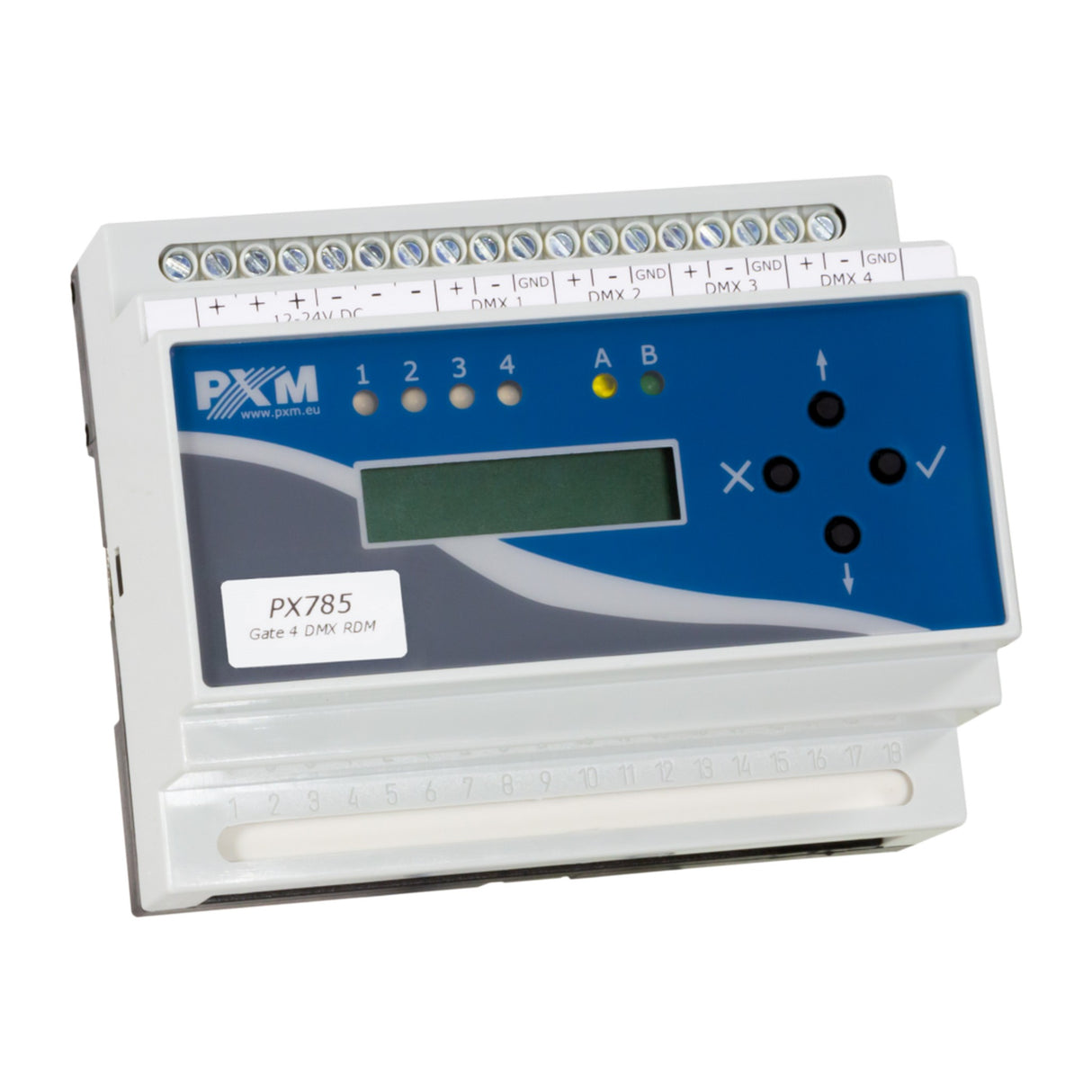 PXM PX785 Gate 4 DMX-RDM ArtNet Interface with Display