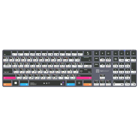 Logickeyboard TITAN Wireless Backlit Keyboard for Premiere Pro/After Effects PC US Windows