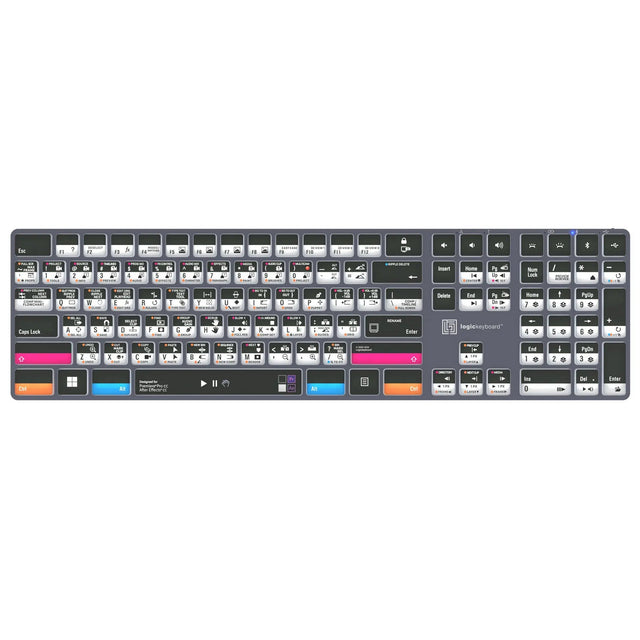 Logickeyboard TITAN Wireless Backlit Keyboard for Premiere Pro/After Effects PC US Windows