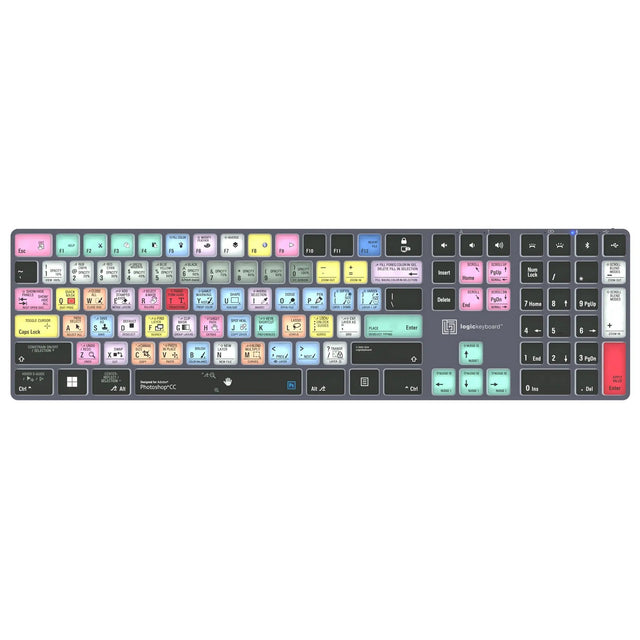 Logickeyboard TITAN Wireless Backlit Keyboard for Adobe Photoshop CC US Windows