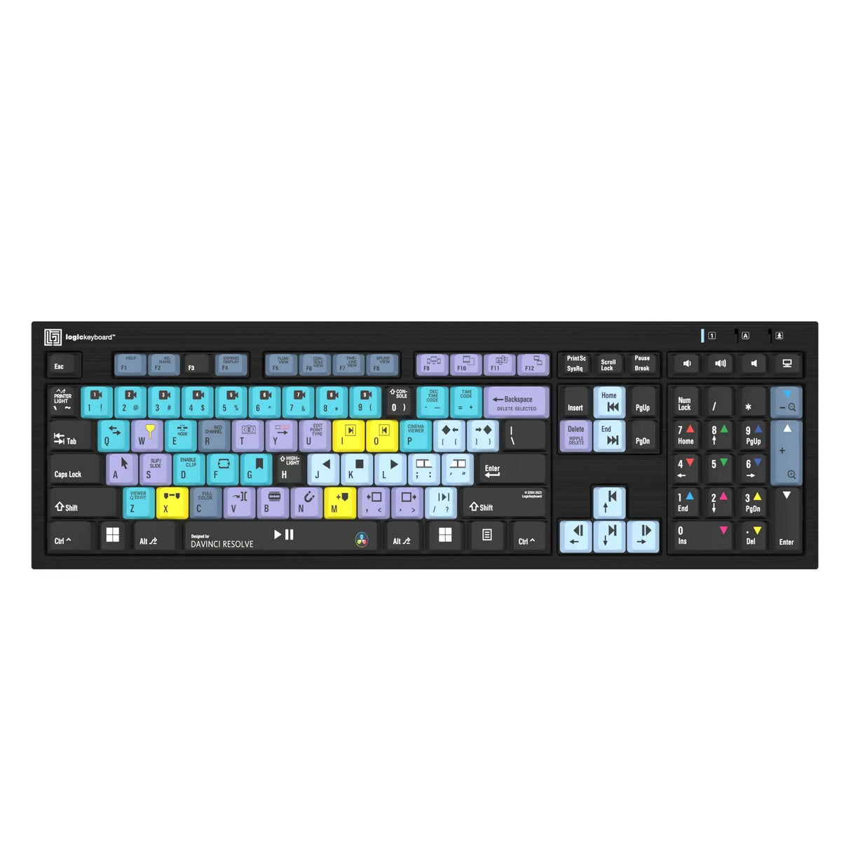Logickeyboard DaVinci Resolve NERO Slimline Windows Keyboard, US English
