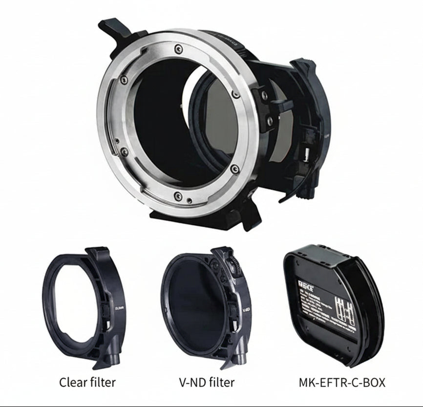Meike Cinema PLTRF lens adapter for Canon RF-mount cameras to ARRI PL-mount cine lenses, manual focus only without aperture control or electronic communication. Precision-machined stainless steel body (approx. 300g, Ć105x75x100mm) ensures secure fit, infinity focus, reduced internal reflections, and corrosion resistance