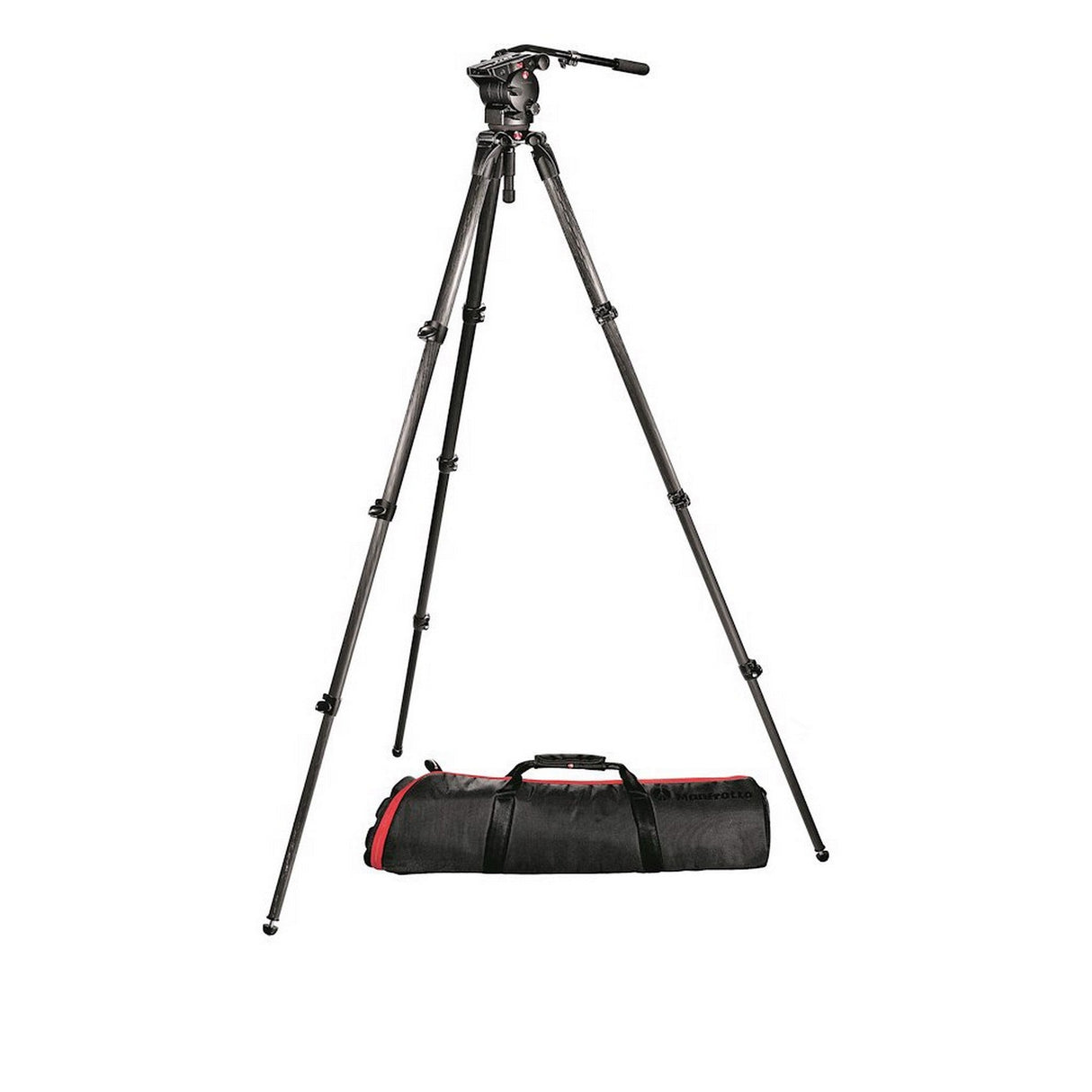 Manfrotto 526,536K-1 526 Pro Video Head and 536 Carbon Fiber Tripod with MBAG100PN
