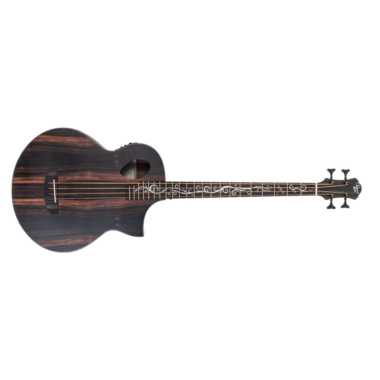 Michael Kelly Dragonfly 4 Acoustic Electric Bass Guitar, Fishman, Java Ebony